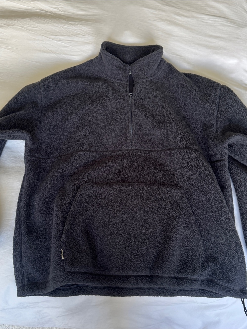 Madewell Black Quarter-Zip Fleece Pullover